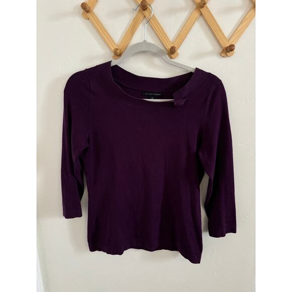 Banana Republic Sweater Women's Small Silk Cashmere Blend Purple 3/4 Sleeve - Picture 1 of 7